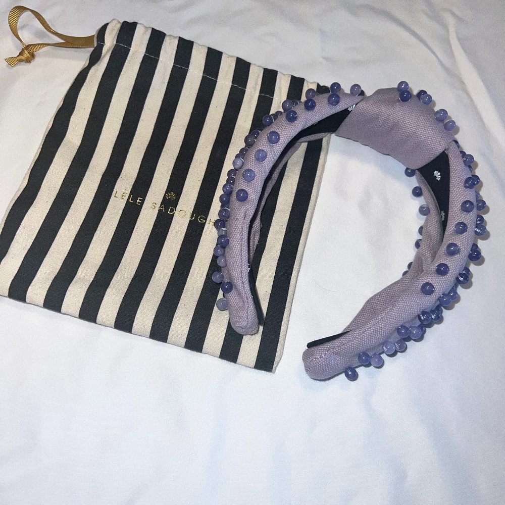 Lele Sadoughi Purple Beaded Headband